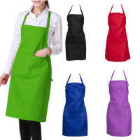 8 Colors Newest High Quality Plain Solid Colors Apron with Pocket For Chefs Butcher Kitchen Cooking Craft Baking Aprons