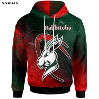 3D HOODIE-  2023 new design- Australia Rabbitohs Rugby Ball Anzac Day 3D Print Zipper Hoodie Men Pullover Sweatshirt Hooded Jersey Tracksuits Outwear Coat