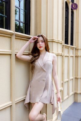 Secretary Look dress เดรสสีเบจสวยหรููดูเเพงใส่ขับผิวลุคลูกคุณสุดๆสาวๆออฟฟิศ หรือชอบออกงานเเนะนำเลยจ้า