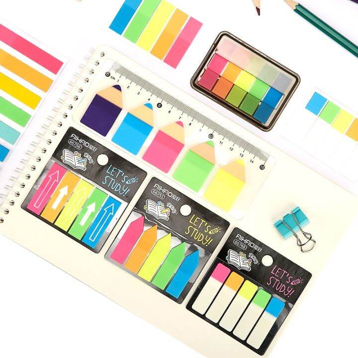 creative-transparent-fluorescent-index-planner-stickers-classification-index-stickers-bookmarker-memo-pad-self-stick-notes