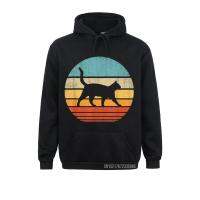 Cat Retro Vintage 60S 70S Sunset Mamalia Hewan Pecinta Pria Hoodie Hoodie Untuk Pria Kaus Gaya Sederhana Size Xxs-4Xl