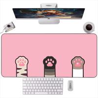 สีชมพูน่ารักแมว Claw Mouse Pad พรม XXL อุปกรณ์เกมขนาดใหญ่คอมพิวเตอร์เครื่องเกมแป้นพิมพ์แผ่นรองเมาส์ตารางแผ่นรองเมาส์ Kawaii สำหรับสาว ๆ