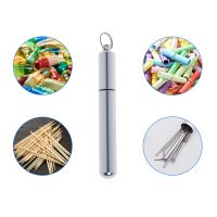 Keychain Waterproof Aluminum Pill Box Bottle Holder Container General Toothpick Box Holder Decoration Home Decor