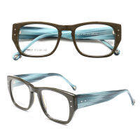 ผู้หญิง Square Oversize กรอบแว่นตาผู้ชายกรอบแว่นตา Vintage R แว่นตาสีฟ้าสีแดงสีน้ำตาล Eyewear