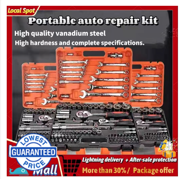 46pcs/set Tool Box Car Motorcycle Repair Set Hand Tools Home Service motor DIY Kit Lazada PH