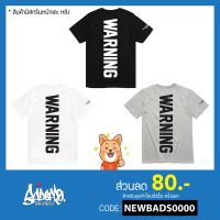 MiinShop เสื้อผู้ชาย เสื้อผ้าผู้ชายเท่ๆ Bads project เสื้อยืด แนวสตรีท  รุ่น Warning ดำ ขาว ( ลิขสิทธิ์แท้ ) คอกลม แขนสั้น ใส่ได้ ชาย หญิง S M L XL 2XL เสื้อผู้ชายสไตร์เกาหลี