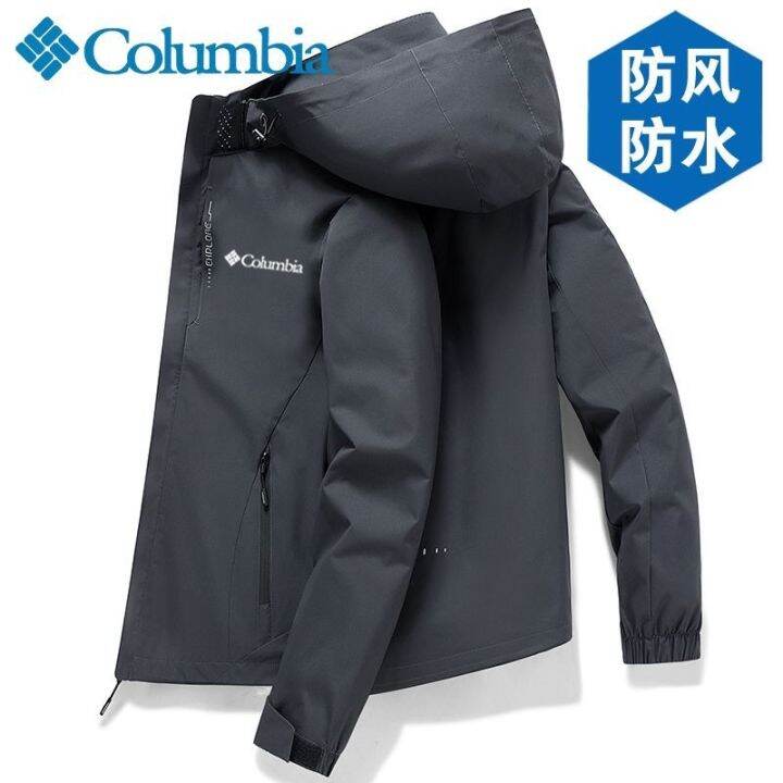 columbia-แจ็กเก็ตกีฬาและพักผ่อนสามในหนึ่งเสื้อแจ็คเก็ตสำหรับกิจกรรมกลางแจ้งของผู้ชายชุดว่ายปีนเขาฤดูหนาวที่กันลมและอบอุ่น