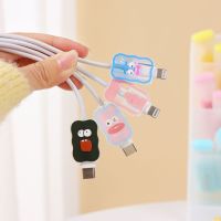 Pelindung colokan pengisi daya kartun lucu untuk Apple iphone PVC jalur Data Bite Winder Cover kabel USB pelindung kabel Case