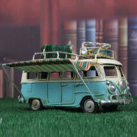 Home Decoration Classic Metal Bus Model Ornaments Antique Bus Figurines Metal Crafts Photography Props Kids Toys Birthday Gifts