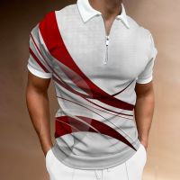 2023 Summer Mens Casual Polo Shirt Mens Zipper Jumper Fashion Street Golf Apparel 3D Pattern T-Shirt Short Sleeve Top S-3xl