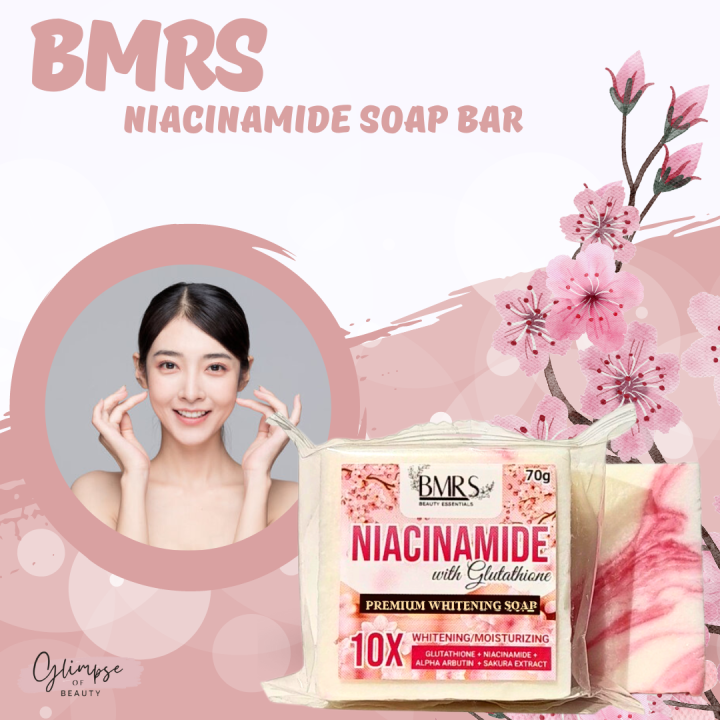 Bmrs Niacinamide Soap With Glutathione 10x Whitening And Moisturizing