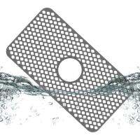 Silicone Kitchen Sink Mat Grid with Central Drain Non-slip Sink Drain Grates for Porcelain Sink Tableware Glassware