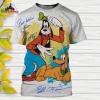 Goofy Disney เสื้อยืดแขนสั้นพิมพ์ลาย3D สไตล์ลำลองการ์ตูน,เสื้อเสื้อยืดแบบสตรีทฤดูร้อน