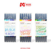 Monami (โมนามิ) ปากกาพู่กัน 2 หัว รุ่น Color Twin Brush แพ็ค 6 สี