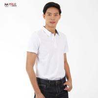 เสื้อโปโล CoolPlus Twill Knitted เบาสบาย ใส่ได้แม้ไม่รีด ไม่ขึ้นขุย สีขาว CT002 (ชาย) - PMKPOLOMAKER