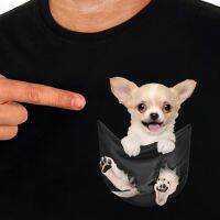 Pet Dog T-Shirt Fashion Summer Pocket Chihuahua 3D Printed T-shirt Mens for Shirts Hip Hop Tops Funny Cotton Tees XS-4XL-5XL-6XL