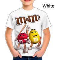 ฤดูร้อนใหม่ M &amp; M ช็อคโกแลตถั่ว3D พิมพ์เด็กเสื้อยืดเด็กชายและเด็กหญิงการ์ตูนเสื้อยืดน่ารักแฟชั่นสบายๆ