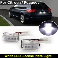 แผ่นป้ายทะเบียน Led สีขาวคู่กับซาโซเอ็กซ์ซารา C5 C3 Citroen สำหรับ Peugeot 206 207 307 308 406 407คู่ค้า5008ป้ายทะเบียน