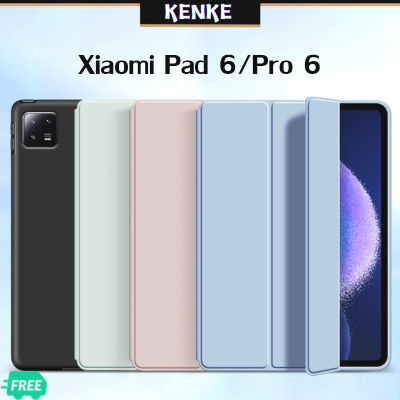 เคส Xiaomi KENKE เคสซิลิโคน TPU นิ่มไม่มีช่องใส่ดินสอสำหรับ Xiaomi 6 Xiaomi Pro 6 Xiaomi 5 Pro 12 4 Xiaomi 5 เคส Xiaomi 11 นิ้ว xiaomi 4เคสสมาร์ทแบบเด้งกลับได้แบบบางพร้อมโหมดนอนหลับ/ตื่น/โหมดขาตั้งสำหรับพิมพ์ TPU ยืดหยุ่นด้านหลังพร้อมฝาปิดทำจากยาง