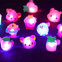 Flashing LED Lights up Rings Jelly Rubber Rings Glow in the Dark Party Favors for Kids Adults Event Raves Concert