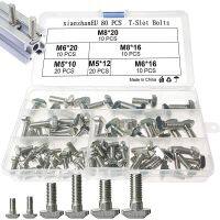 80pcs/lot M5 M6 M8 T Slot Bolts Screws for EU Standard 20 30 40 Series Linear Rail Aluminum Profile Hand Tool Parts Accessories