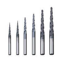 โซลิดคาร์ไบด์บอลจมูกเรียว End Mills CNC กรวยไม้โลหะมิลลิ่งเครื่องตัดแกะสลักเราเตอร์บิตนูน 3.175mm / 4mm / 6mm / 8mm