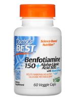 Doctors Best, Benfotiamine 150 + Alpha-Lipoic Acid 300, 60 Veggie Caps