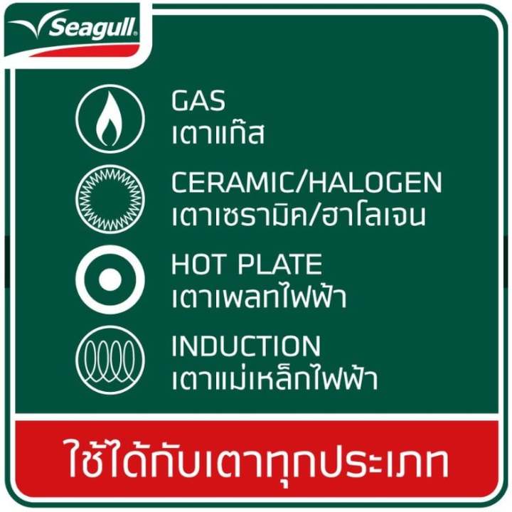 seagull-ชุดเครื่องครัว-กระทะพรีเมี่ยม-โกลด์-5-ชิ้น-1-กระทะทรงลึก-premium-gold-ขนาด-26-c-m-2-หม้อต้มสเตนเลสสตีลขนาด-20-ซ-ม-3-หม้อด้าม18ซ-ม-พร้อมฝาแก้ว