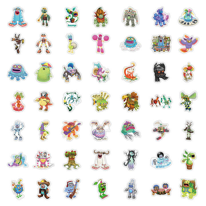 50pcs-set-my-singing-monsters-graffiti-sticker-suitcase-water-bottle-notebook-waterproof-decorative-stickers