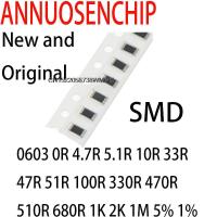 100PCS New and Original 0603 chip SMD resistor 0R 4.7R 5.1R 10R 33R 47R 51R 100R 330R 470R 510R 680R 1K 2K 1M 5 1