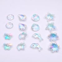 Single hole Crystal Glass Beads Plating AB Color Snow Starfish Shell Butterfly Elephant Charm Pendants for Jewelry Making DI Beads