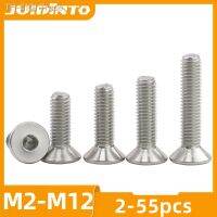 JUIDINTO 2-55pcs Flat Head Hexagon Socket Screw M2 M2.5 M3 M4 M5 M6 M8 M10 Stainless Steel Countersink Head Allen Screw