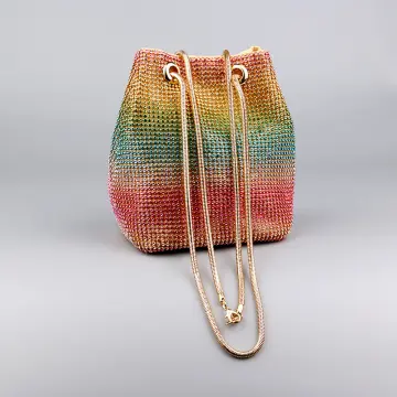 Luxy Women's Fashion Rainbow Diamond Clutch Bag