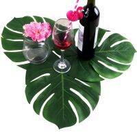 【CW】◐  OurWarm 12pcs Artificial Table Placemat Coaster Fake Leaves Hawaii Wedding Decoration