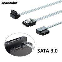 Silver Sata 3.0 Data Cable SATA III SATA 3 Cable 10cm-2m With Locking Latch Straight To Right Left Up Down Angle 90 Degree 6GBs Wires  Leads Adapters