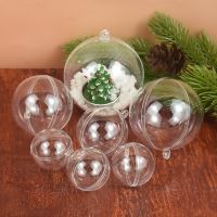 Clear Christmas Ball Transparent Fillable Bauble Xmas Tree Hanging Ornament Pendant Christmas Decorations For Home Kids Gift Box