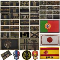 hotx【DT】 Korea Spain Ukraine Israel Flags Patches Infrared Reflective on Badges (42 Styles)