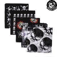 100 Cotton Skull Bandana Fashion Hip Hop Square Scarf 55cm*55cm Black Red Headband Printed For WomenMenBoysGirls