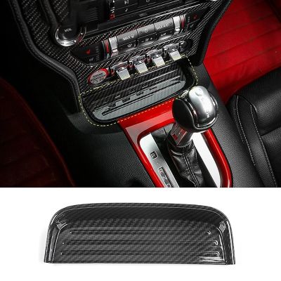 Carbon Fiber Coin Tray Storage Box Pad Panel Cover Trim Sticker for Ford Mustang 2015+ Interior Accessories Car Styling