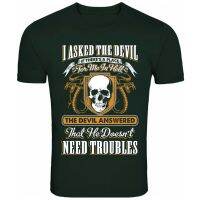 เสื้อยืดแขนสั้นพิมพ์ลายปีศาจ Devil Place In Hell Troubles แฟชั่นผู้ชาย เสื้อยืดคุณภาพดี