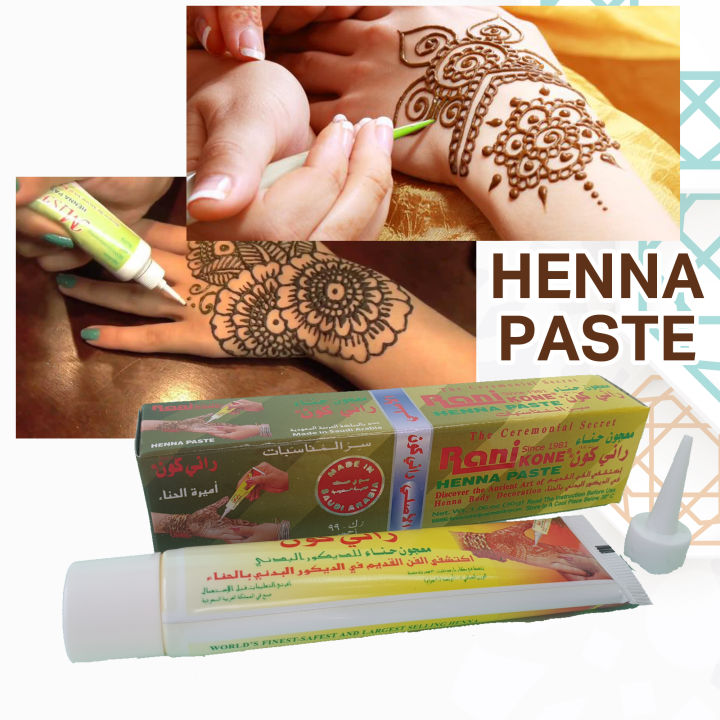 Inai kuku dan Lukisan tangan Kone Henna /Inai Nail Decoration natura Rani  Kone Henna Paste ORIGINAL | Lazada