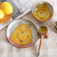 Creative Cartoon Little Bear Ceramic Bowl Kitchen Tableware Watermelon Fruit Salad Dessert Cake Snack Storage Decorative Dish