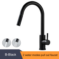 ChromeBlackGolden Pull Out Kitchen Faucets Hot Cold Water Stream Sprayer Spout Pull Down Tap Mixer Crane For Kitchen EL5407