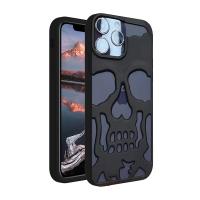 Luxury Plating Skull Phone Case for Iphone 14 13 12 11 Pro Max Metal Hollow Out Soft Cases Cover Personality Carving Phone Cover  Screen Protectors