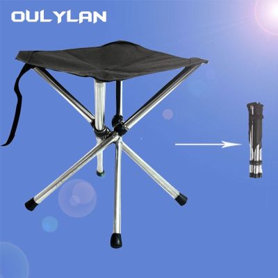 Outdoor Telescopic Folding Stool Portable Stainless Steel Camping Chair Ultra Light Small Bench Travel Picnic Fishing Stool