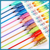 12/48 Colors Acrylic Paint Markers Pens For Fabric Rock Painting Markers Paint Pen Ceramic Glass Canvas DIY Art Making Supplies Drawing Painting Suppl