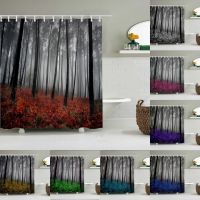 Baltan HOME LY1 Hot Shower Curtain Woods Maple Leaf Grass Polyester 3D Digital Printing Shower Curtain Hanging Curtain Direct Sale