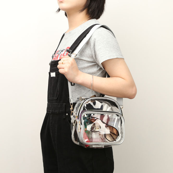 กระเป๋าถือของผู้หญิงพีวีซีใสซีบอร์ดกระเป๋าสตางค์สตรีแบบลำลองสำหรับเกมในงานเทศกาล