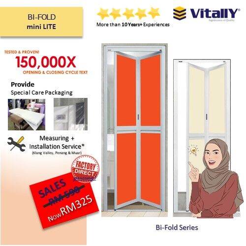 Bifold Door Toilet Aluminum Folding Door Toilet Door Pintu Lipat