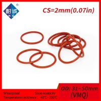 2 Pcs/Silikon Karet Oring VMQ CS 2 Mm OD31/32/33/34/35/36 /38/40/42/45/46/50 Mm Gasket Silikon O Cincin Tahan Air Silica gel